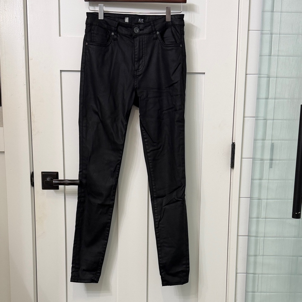 Kut from the Kloth Jet Black Coated Skinny Jeans